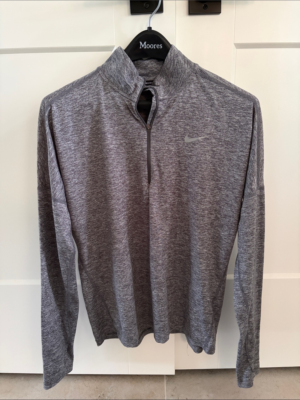 Nike Women's Gray Heather Quarter-Zip Performance Top